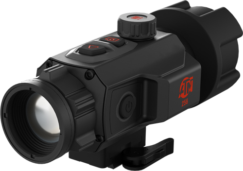 Black thermal monocular with control buttons and lens