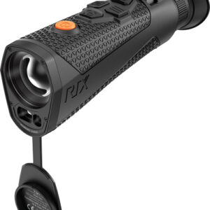 Handheld thermal imaging monocular with lens cap open