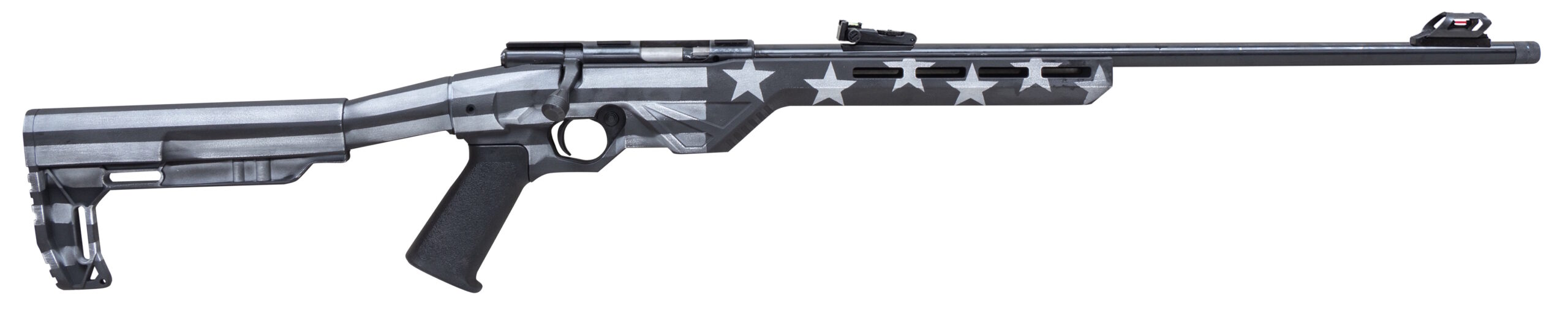 Stylish patterned rifle with stars design.