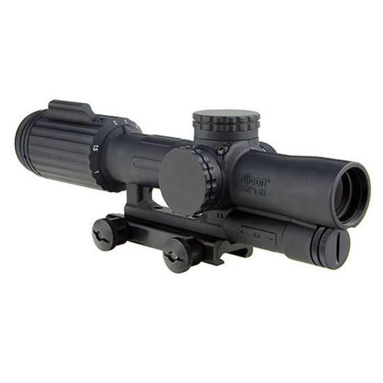 Black rifle scope with adjustable zoom feature
