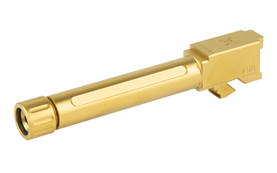 Gold pistol barrel isolated on white background