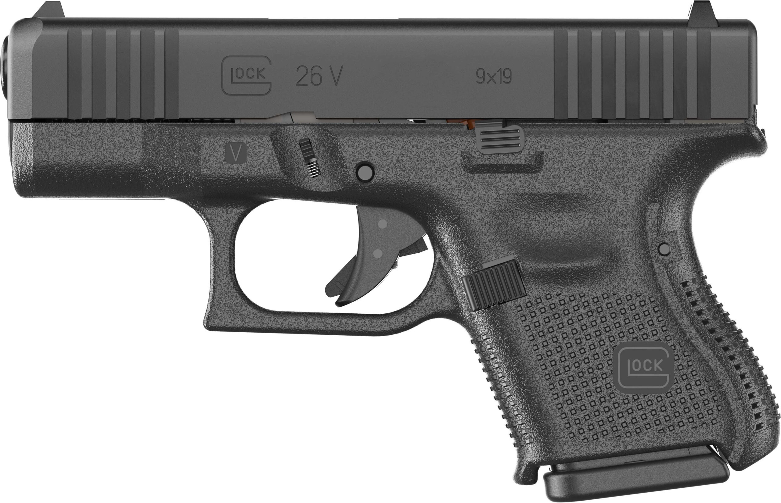 Glock 26 handgun side view