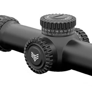 Black rifle scope with adjustable knobs