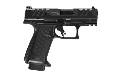 Black semi-automatic handgun side view