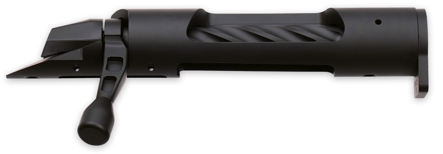 Black firearm bolt action component