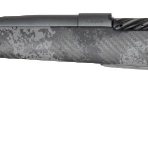 Gray camo bolt-action hunting rifle