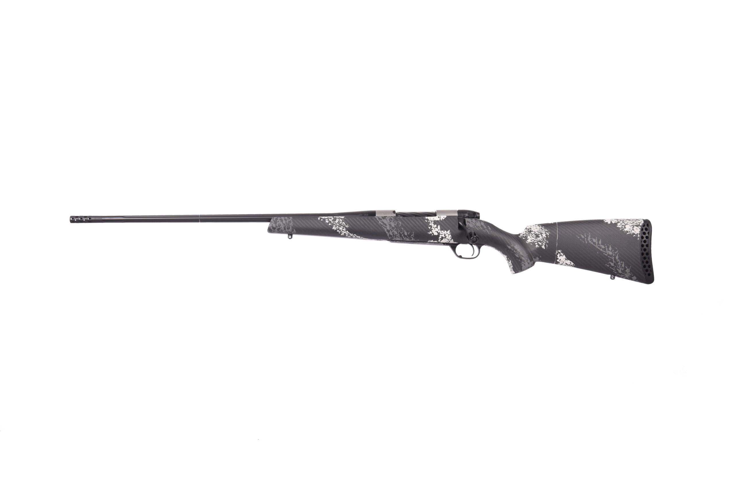 Bolt-action hunting rifle with camouflage stock