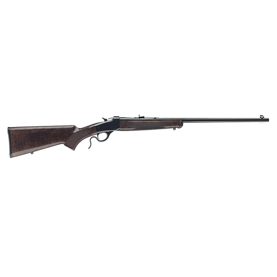 Vintage wooden-stock rifle on white background