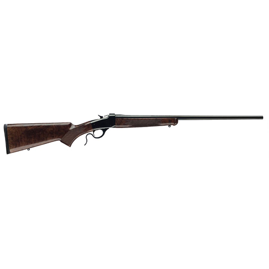 A single-shot rifle with wooden stock