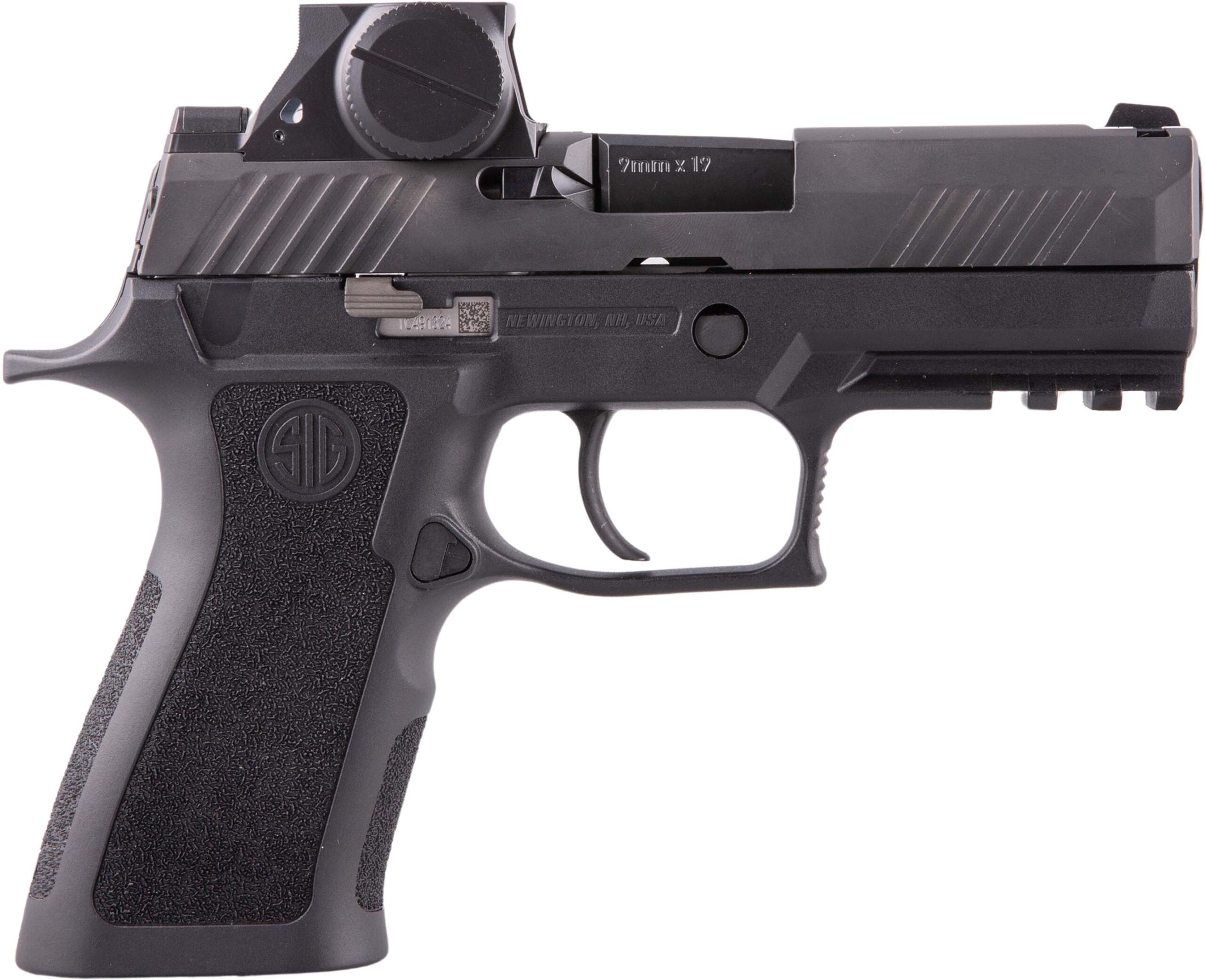 Black semi-automatic handgun