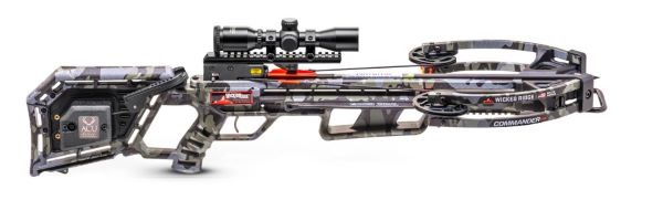 Modern camo crossbow with mounted scope
