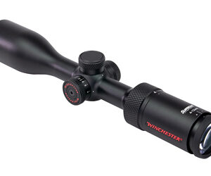 Black Winchester rifle scope with adjustment turrets