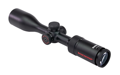 Black Winchester rifle scope with adjustment turrets