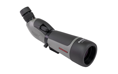 Gray spotting scope on white background