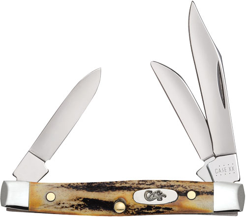 Two-blade folding pocket knife with bone handle