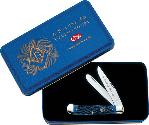 Freemasonry commemorative pocket knife in blue case