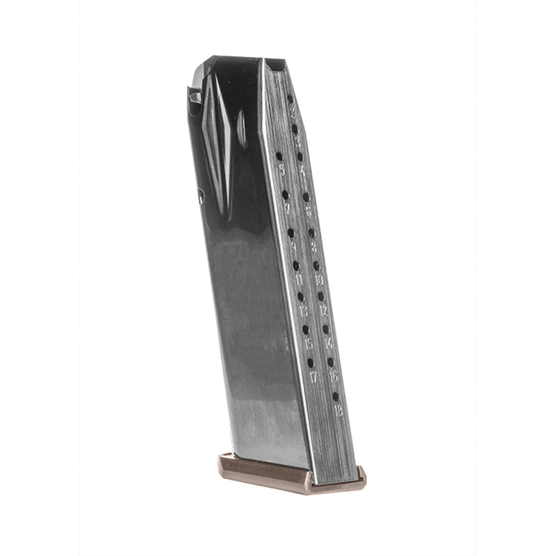 Handgun magazine with visible round count holes