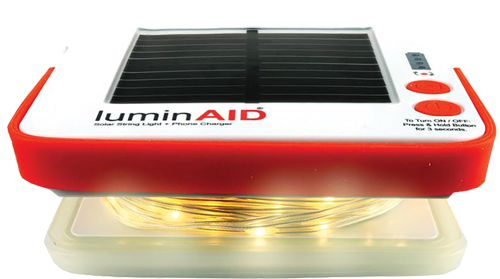 LuminAID solar inflatable lantern with built-in LED lights