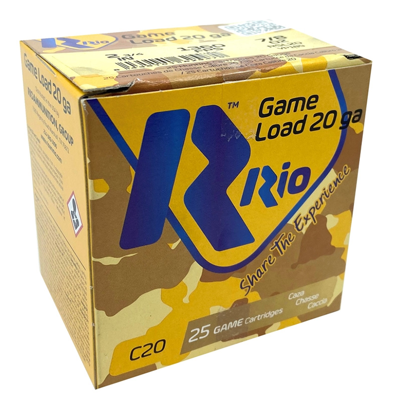 Box of Rio 20 gauge shotgun cartridges