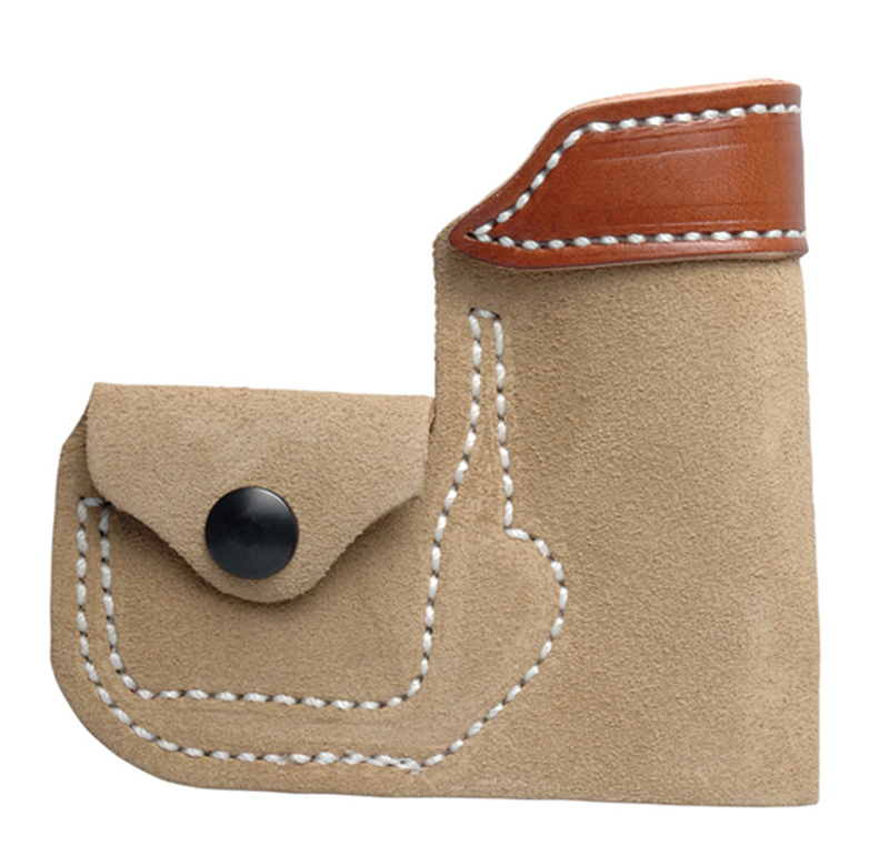 Suede leather axe sheath with snap pocket