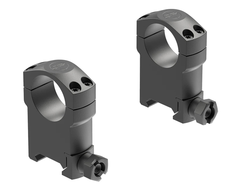 Pair of black metal scope mounting rings