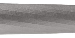 Gray cylindrical firearm suppressor on white background