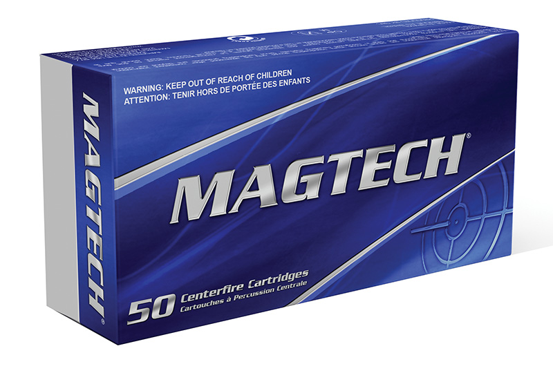 Magtech 50-count centerfire ammunition cartridge box