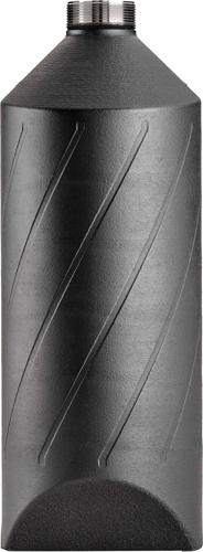 Black plastic bottle with screw-on cap