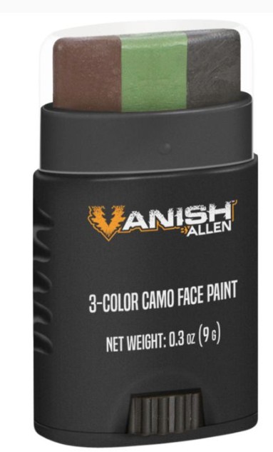Three-color camo face paint stick container
