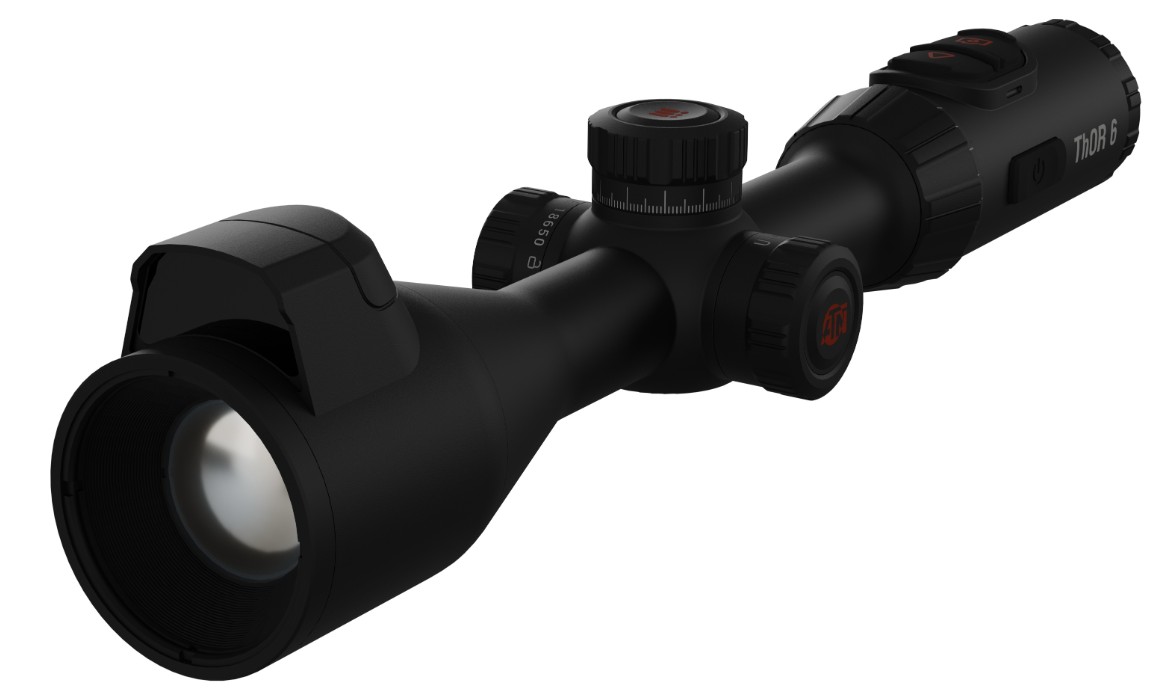 Black THOR 6 rifle scope on white background