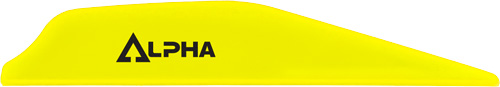 Yellow curved surface with ALPHA logo