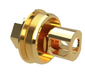 Gold threaded metal connector component