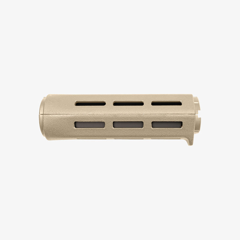 Tan polymer rifle handguard with vent slots