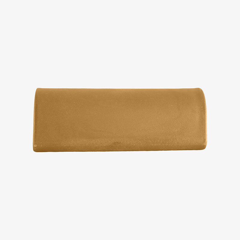 Brown cylindrical bolster cushion on white background