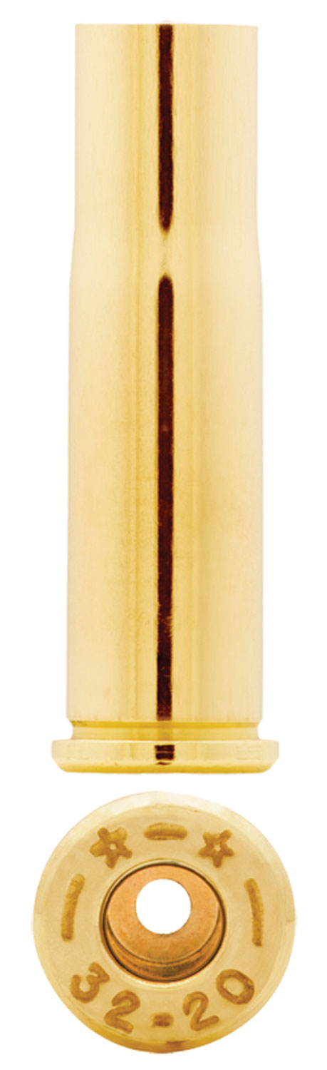 Brass .32-20 cartridge casing and base view