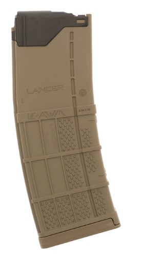 Tan rifle magazine with translucent top