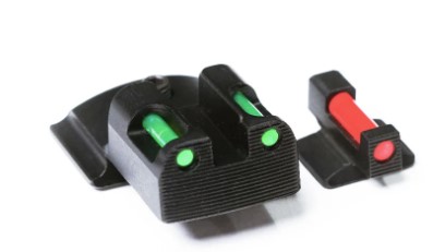 Fiber optic front and rear gun sights