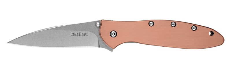 Kershaw folding knife with copper handle