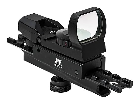 NcSTAR red dot sight on rail mount