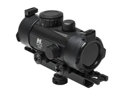 Black tactical red dot rifle sight optic
