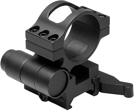 Black rifle scope mount with quick-release lever