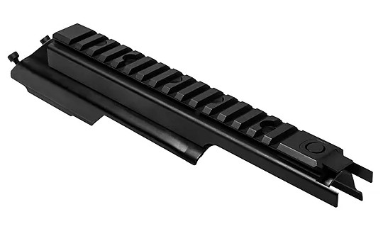 Black metal Picatinny rail mount