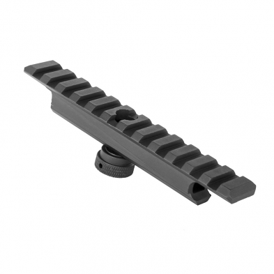 Black metal Picatinny rail mount adapter