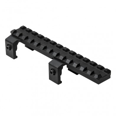 Black Picatinny rail mount for firearm scope