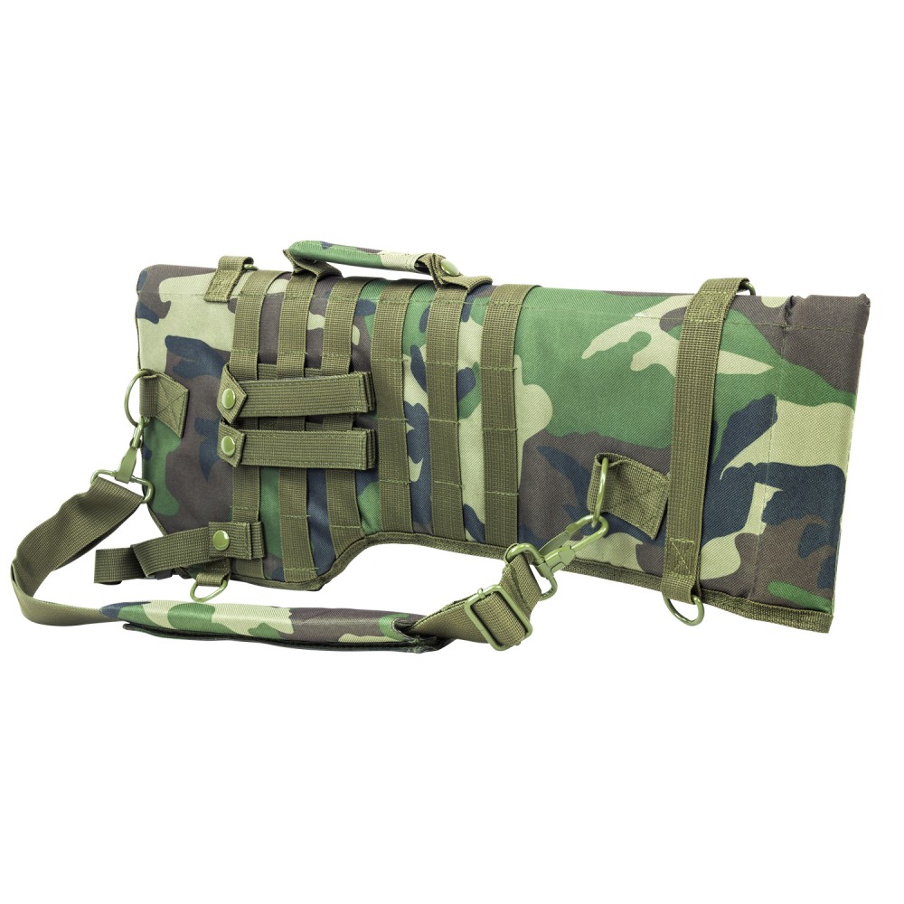Camouflage tactical rifle case with shoulder strap