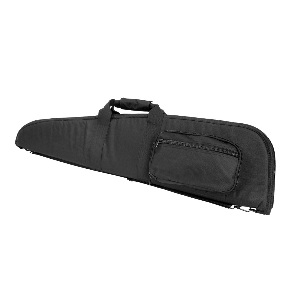 Black soft rifle case with zipper pocket