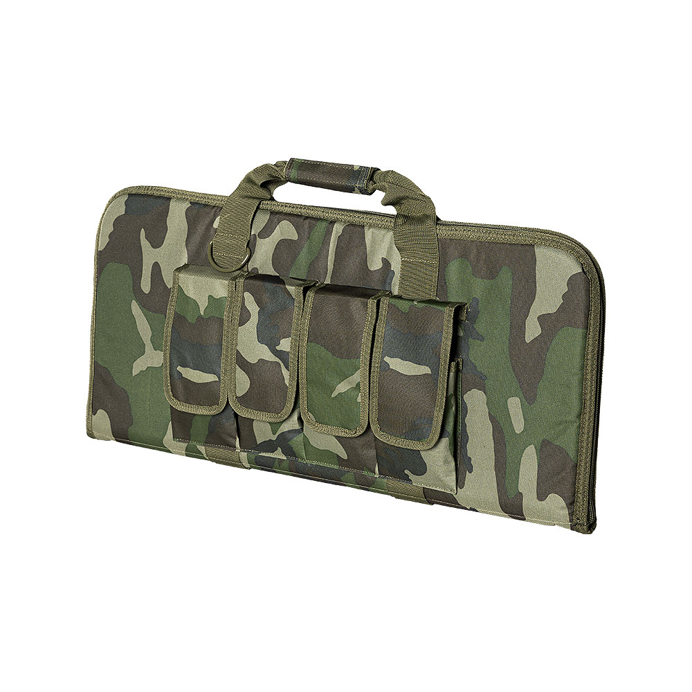 Camouflage tactical rifle case with front pockets