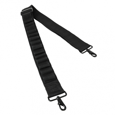 Black adjustable shoulder strap with metal clips