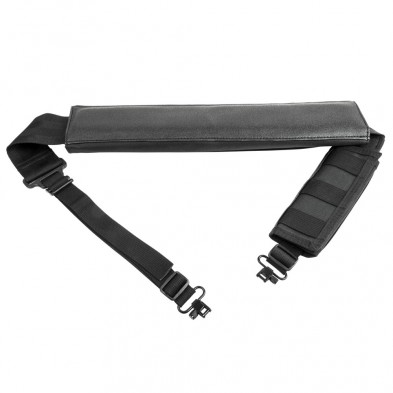 Black padded adjustable shoulder strap with clips