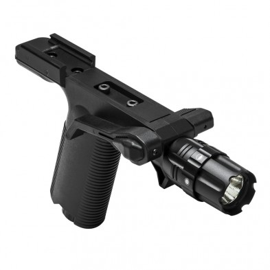 Tactical foregrip with mounted flashlight attachment